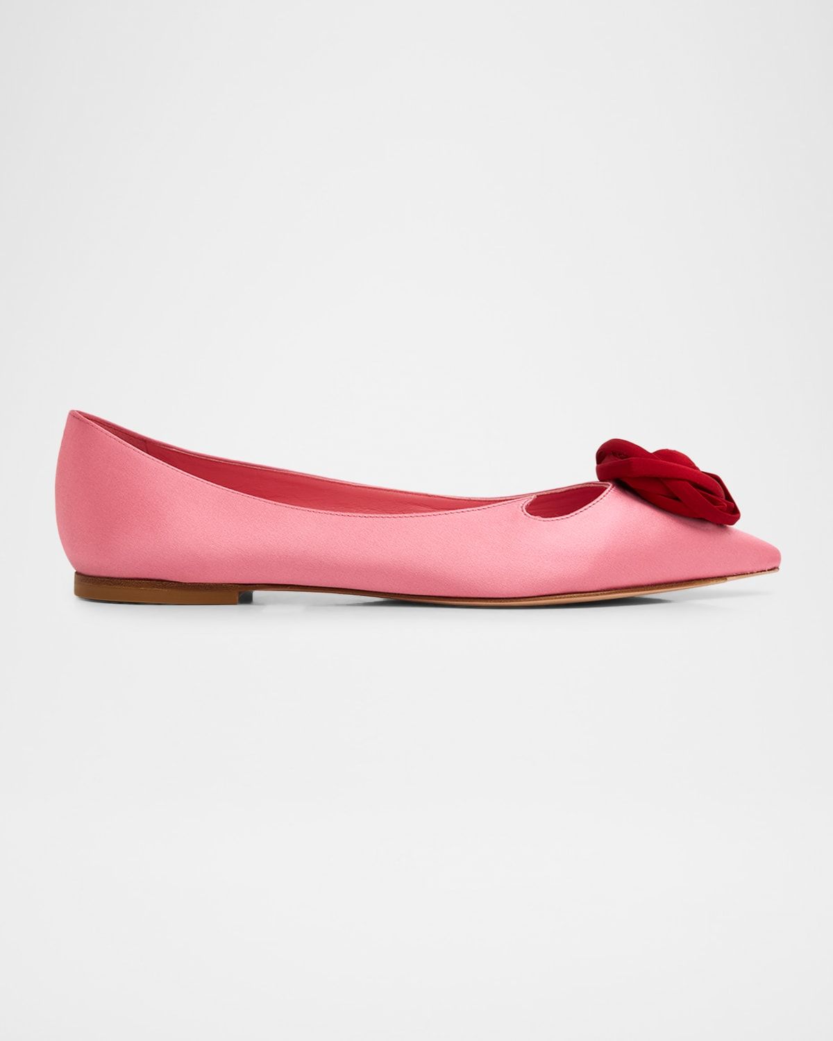 Rose Vivier Satin Ballerina Flats