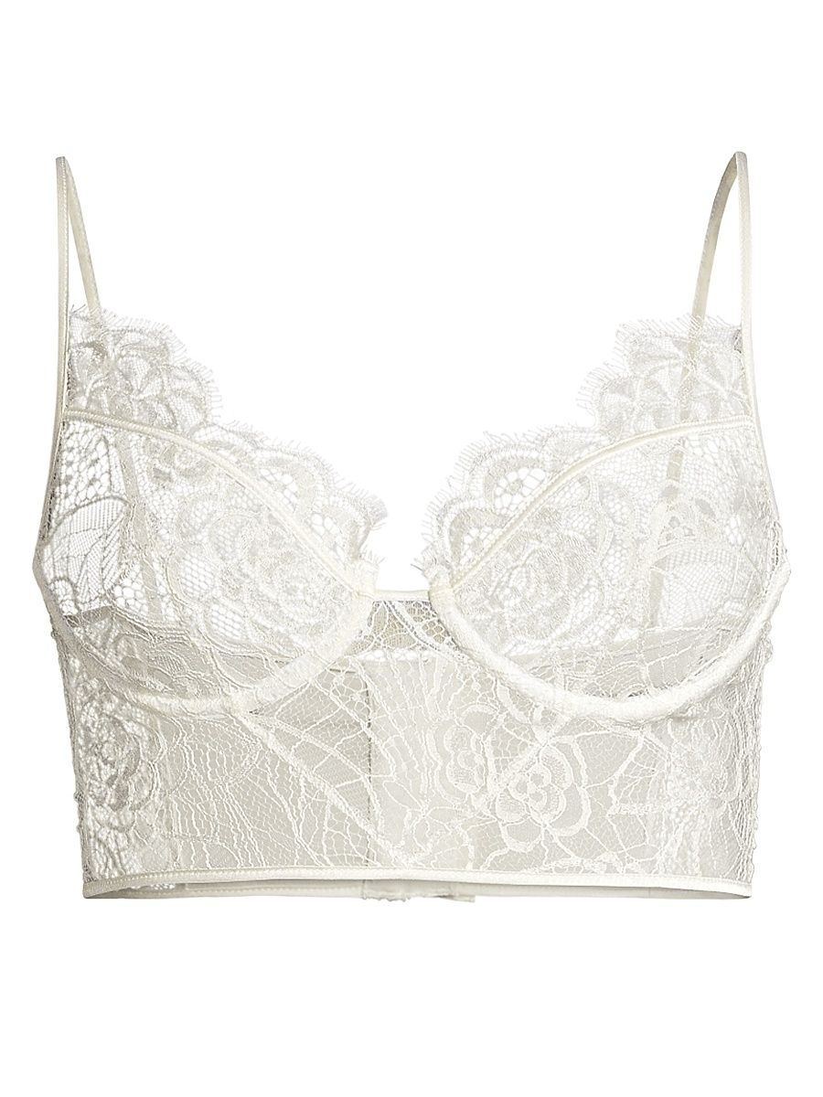 Women's Coquette Lace Longline Bra - Ivory - Size 32D