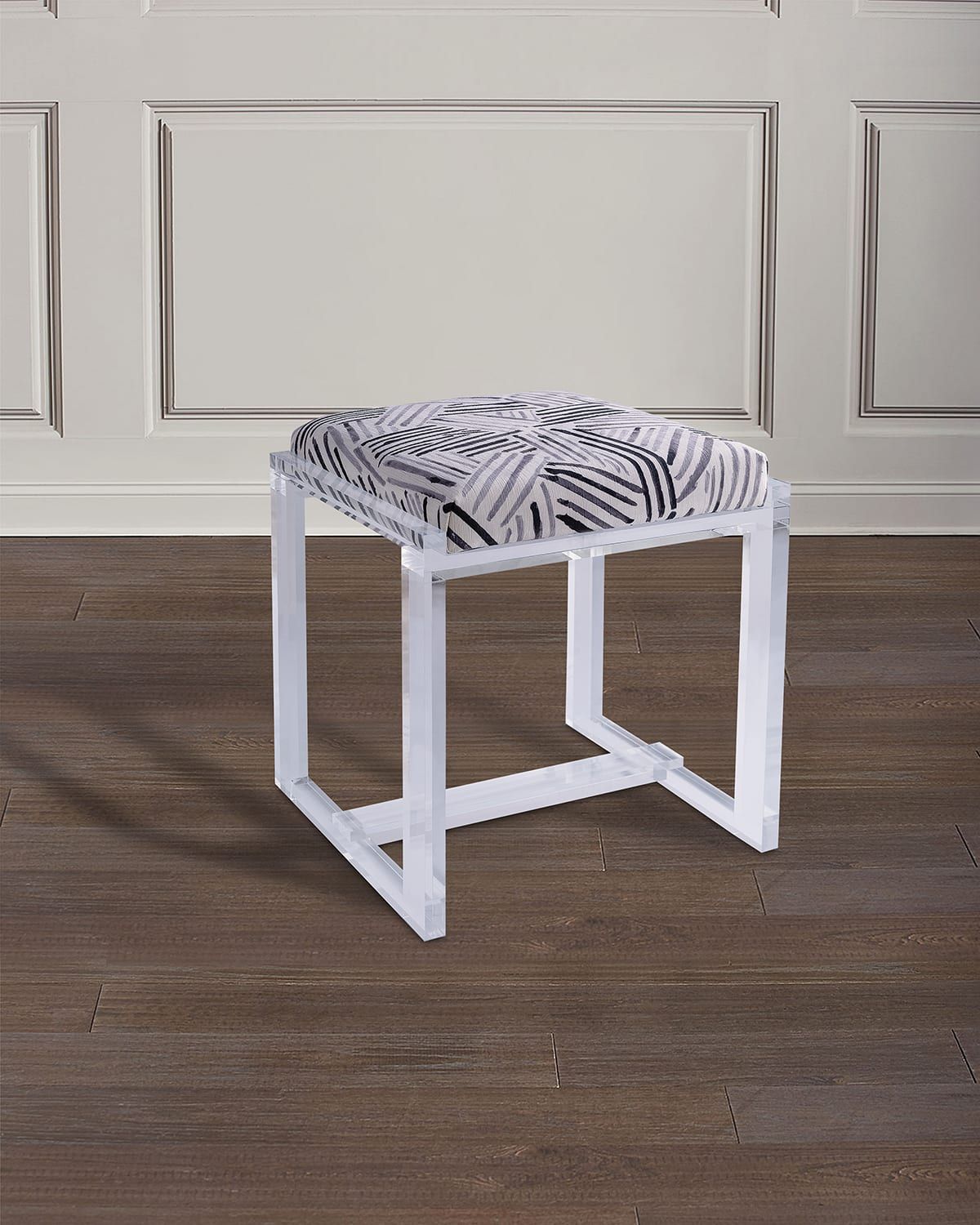 Glencoe Lucite Bench, Glacometti (Geometric Pattern)