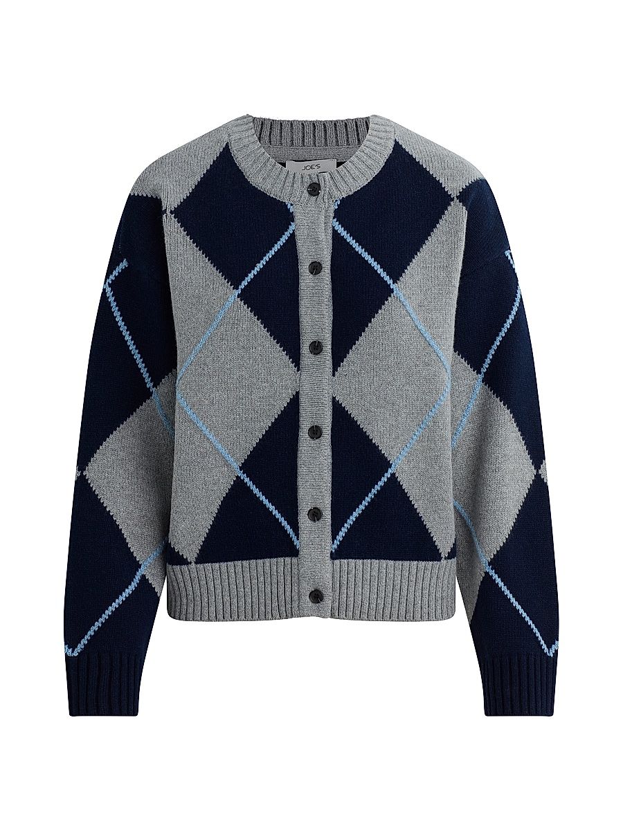 Women's The Relaxed-Fit Cardigan - Blue Argyle - Size XS