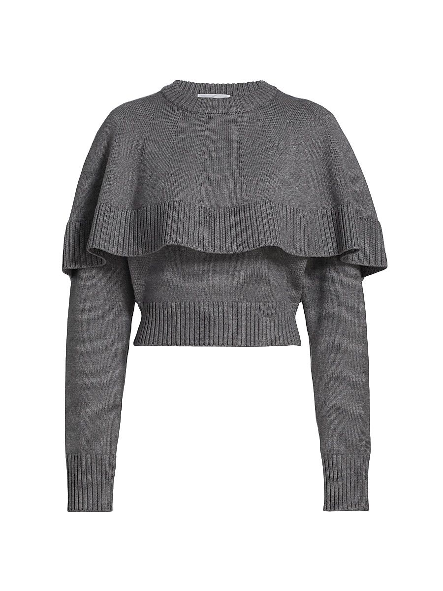 Women's Evian Rib-Knit Overlay Top - Grey - Size XL