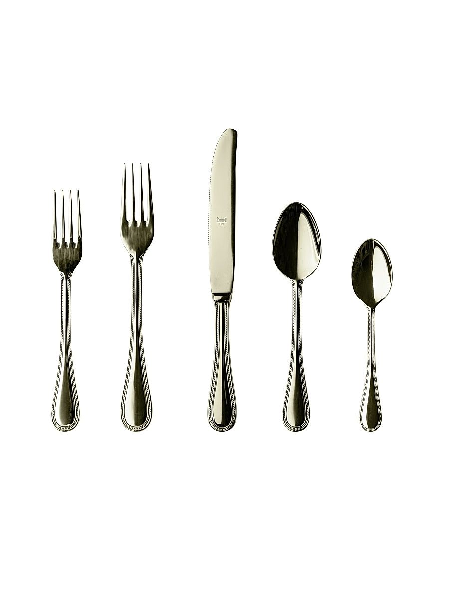 Perla Champagne 5-Piece Flatware Set - Silver