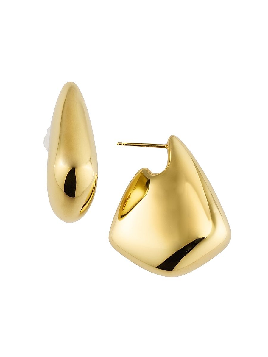Women's Small Fin 18K-Gold-Plated Earrings - Gold