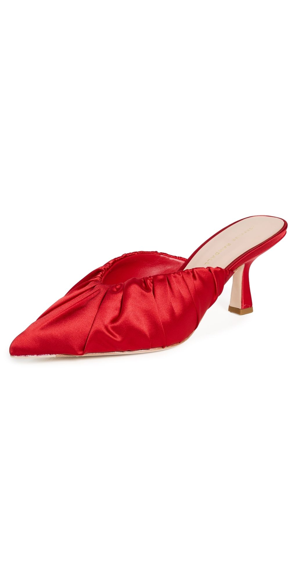 Loeffler Randall Inez Smocked Mid Heel Mules Red 9.5