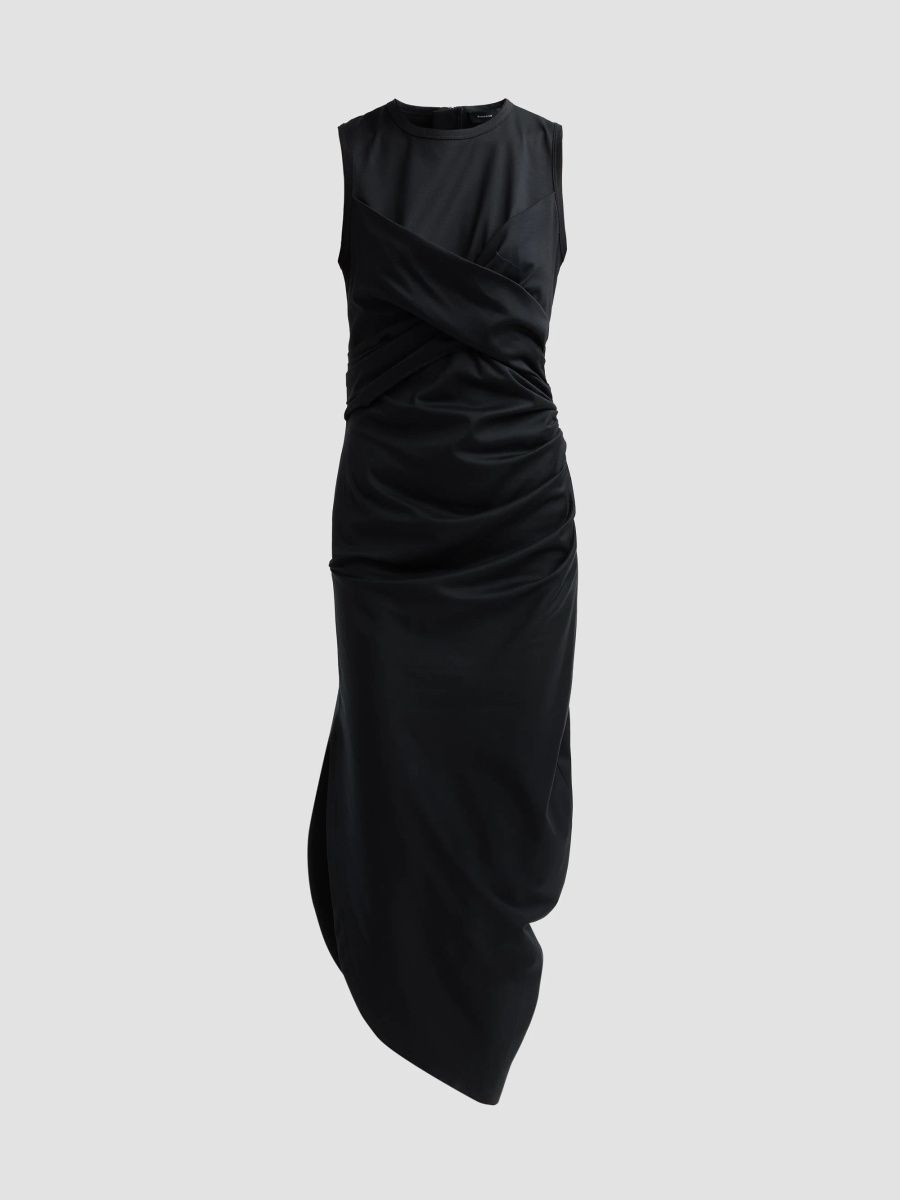 Proenza Schouler Women's Zafira Draped Cotton Midi Dress - Black - Size 0