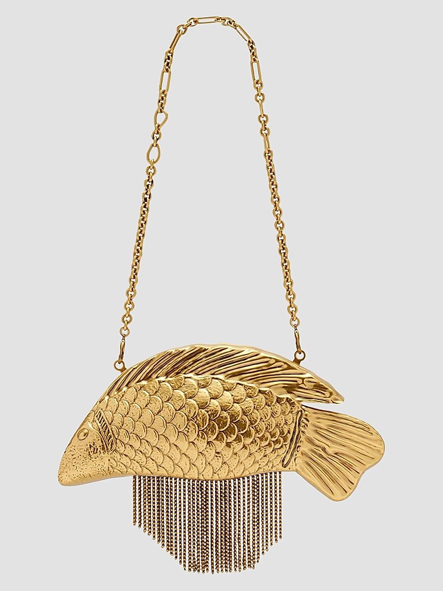 Women's Neemo Metallic Clutch - Antique Brass