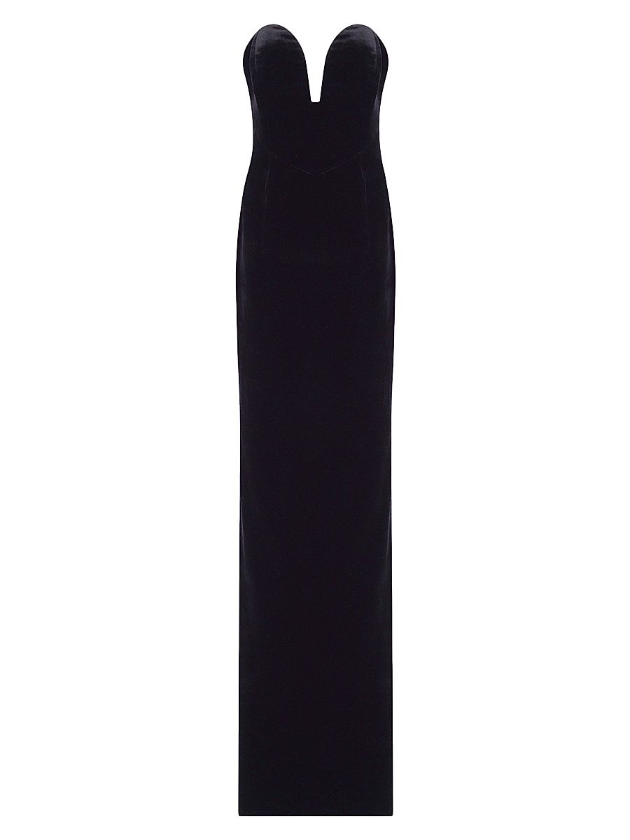 Women's Viv Silk Strapless Bow Gown - Imperial Noir - Size 8