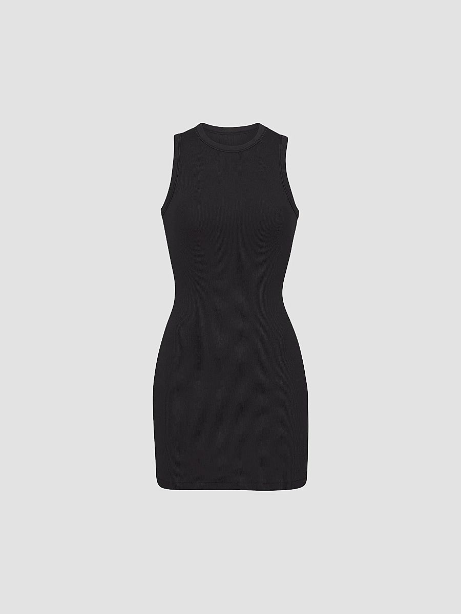 SKIMS Women's Cotton Rib Tank Dress - Soot - Size XXXL