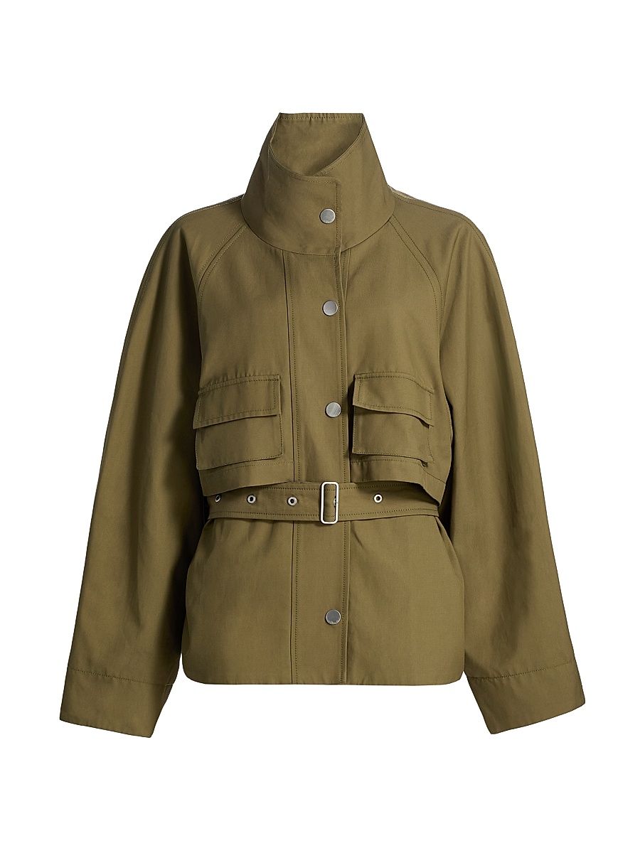 Women's Twill Belted Utility Jacket - Caper - Size Large