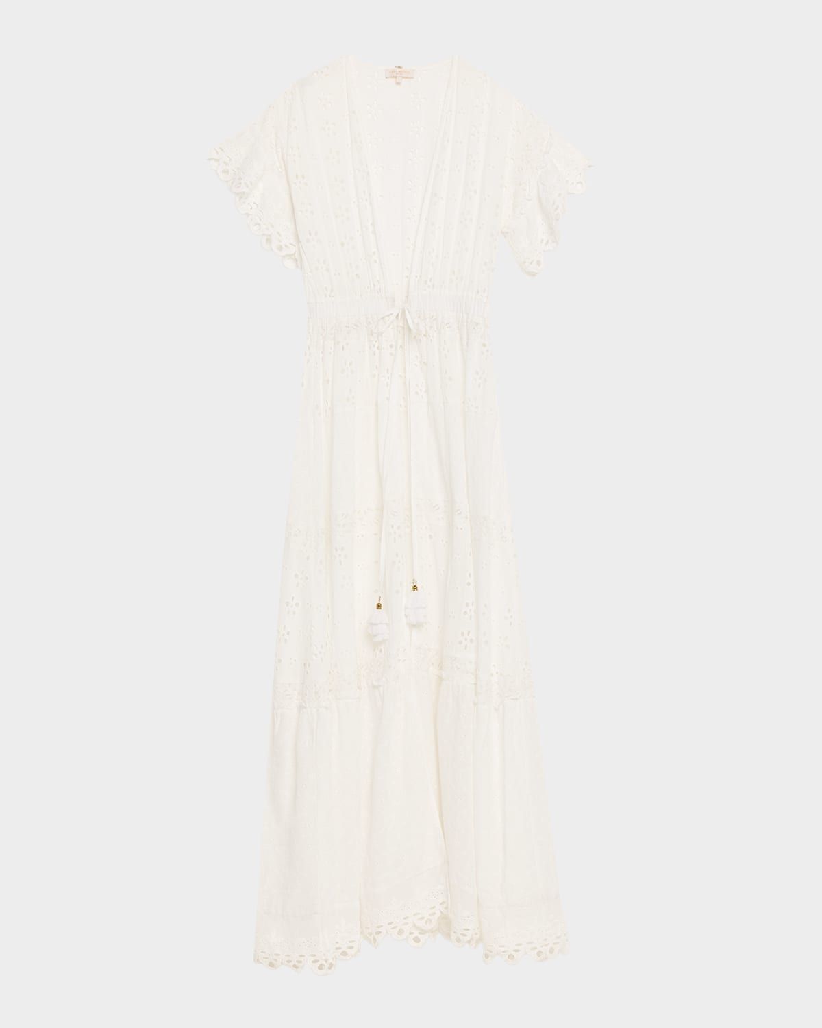 Janis Eyelet Embroidered Maxi Kaftan Coverup