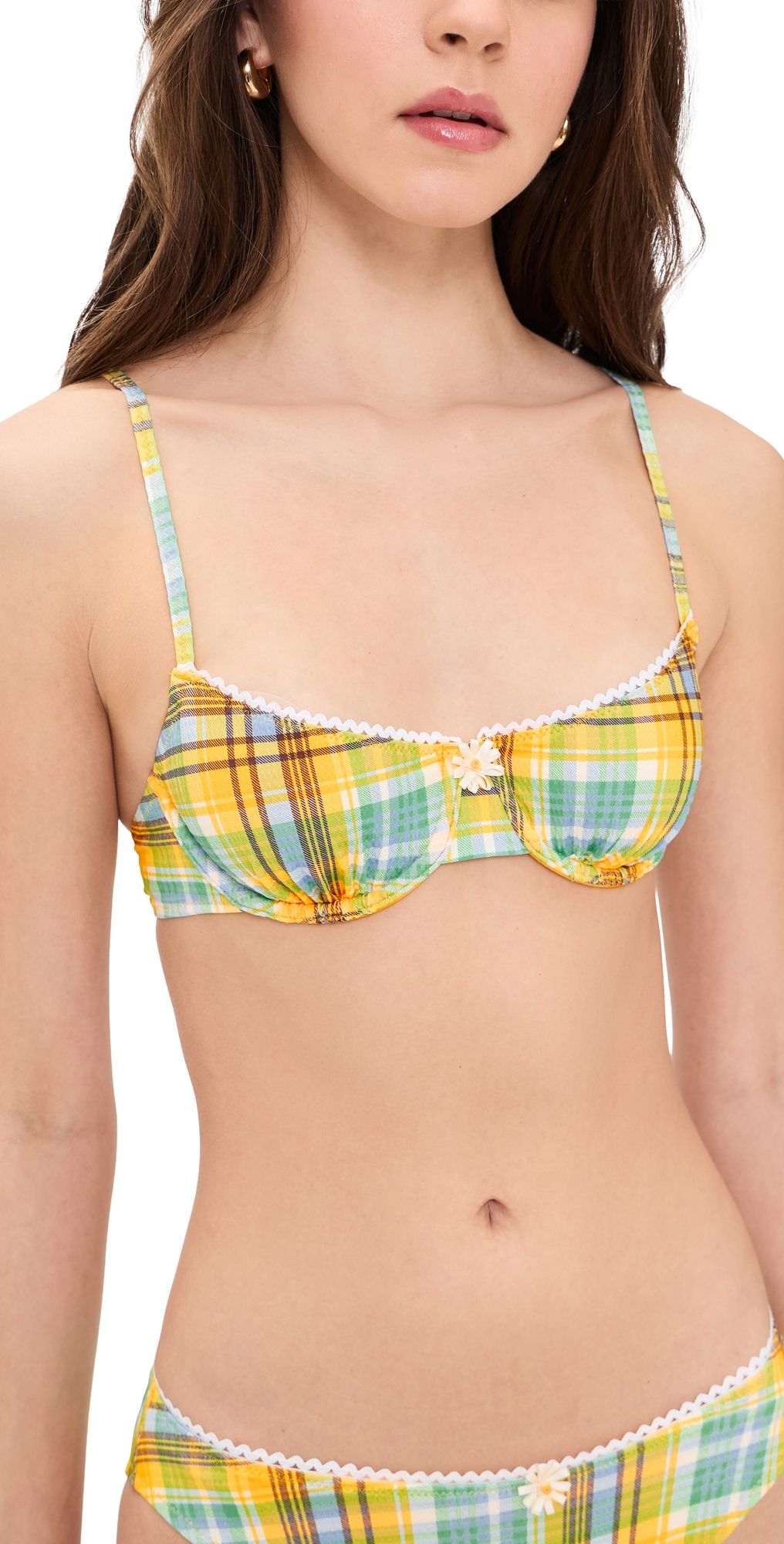 Solid & Striped The Daphne Bikini Top Multi Plaid L