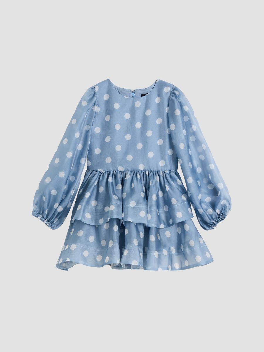 Girl's Little Girl's & Girl's Wednesday Polka Dot Dress - Blue - Size 12