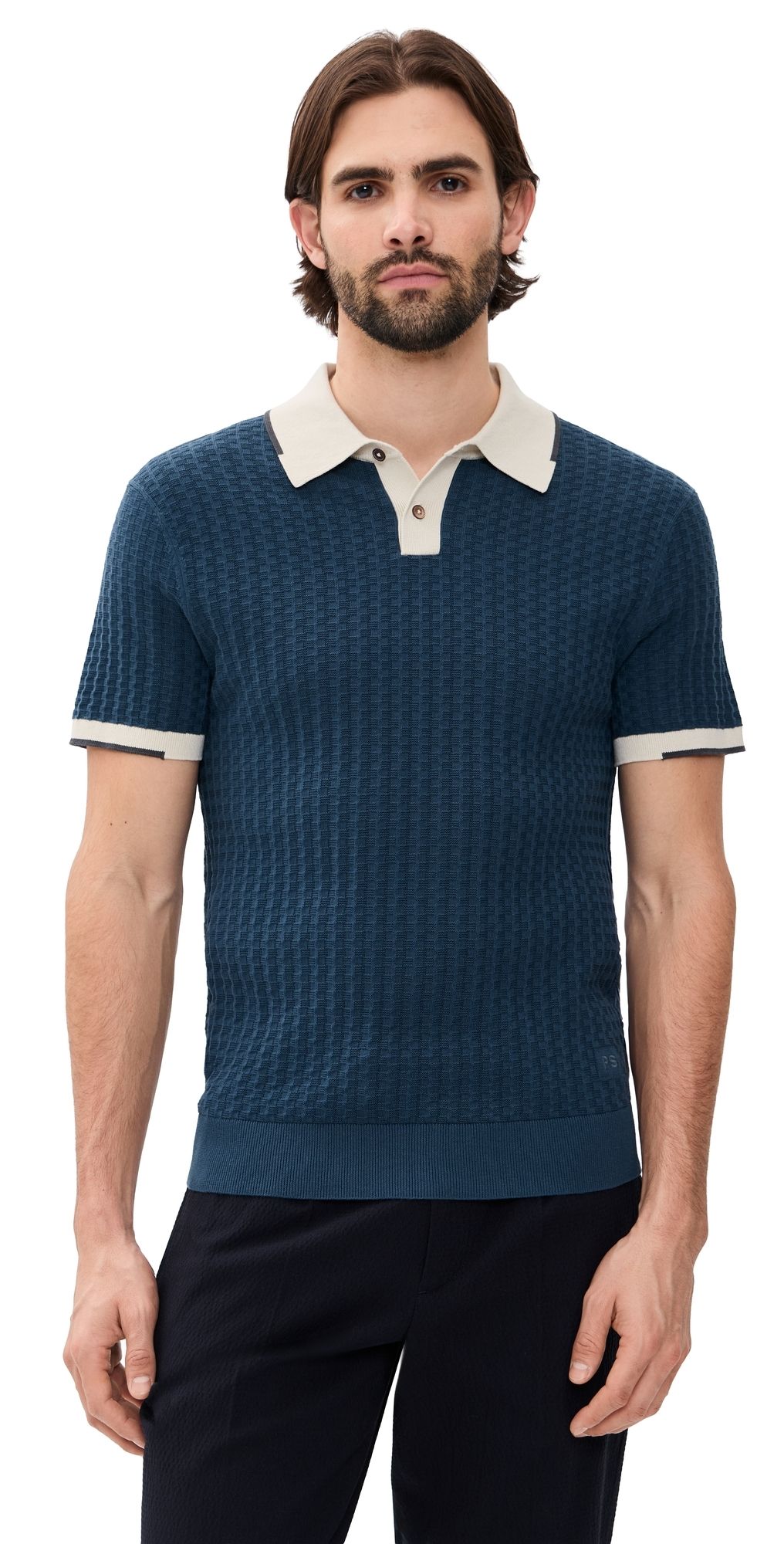 PS Paul Smith Short Sleeve Polo Sweater Indigo L