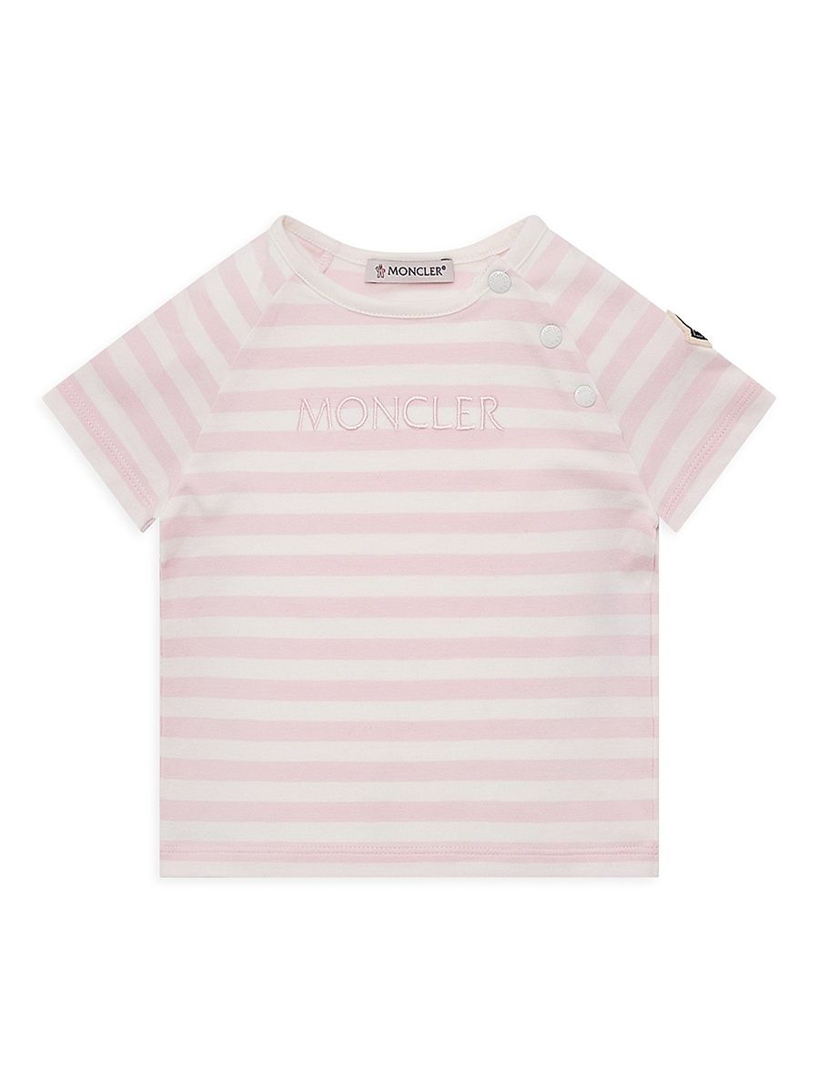 Baby Girl's & Little Girl's Crewneck T-Shirt in Cotton Blend - White Pink - Size 3