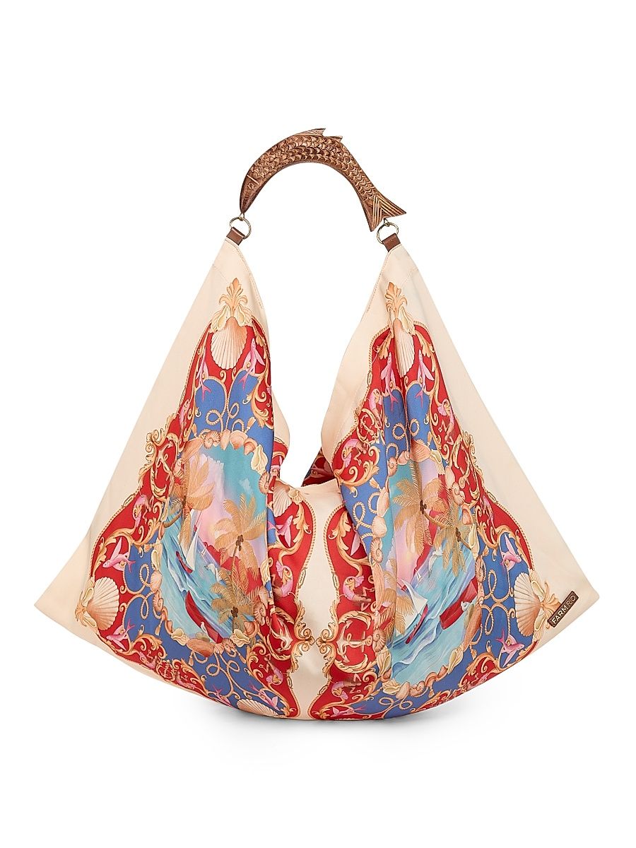 Women's Satin Scarf Medium Bag - Off White