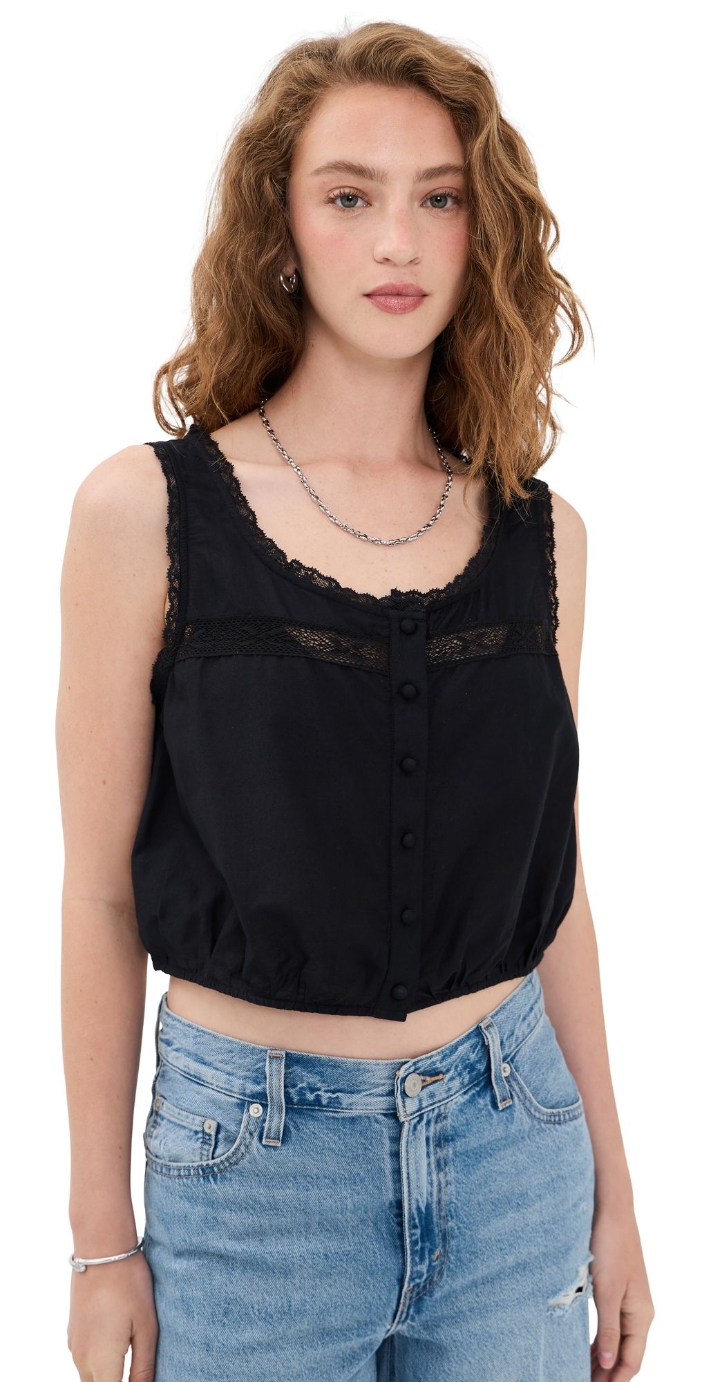 RE/DONE Allegra Top Black L