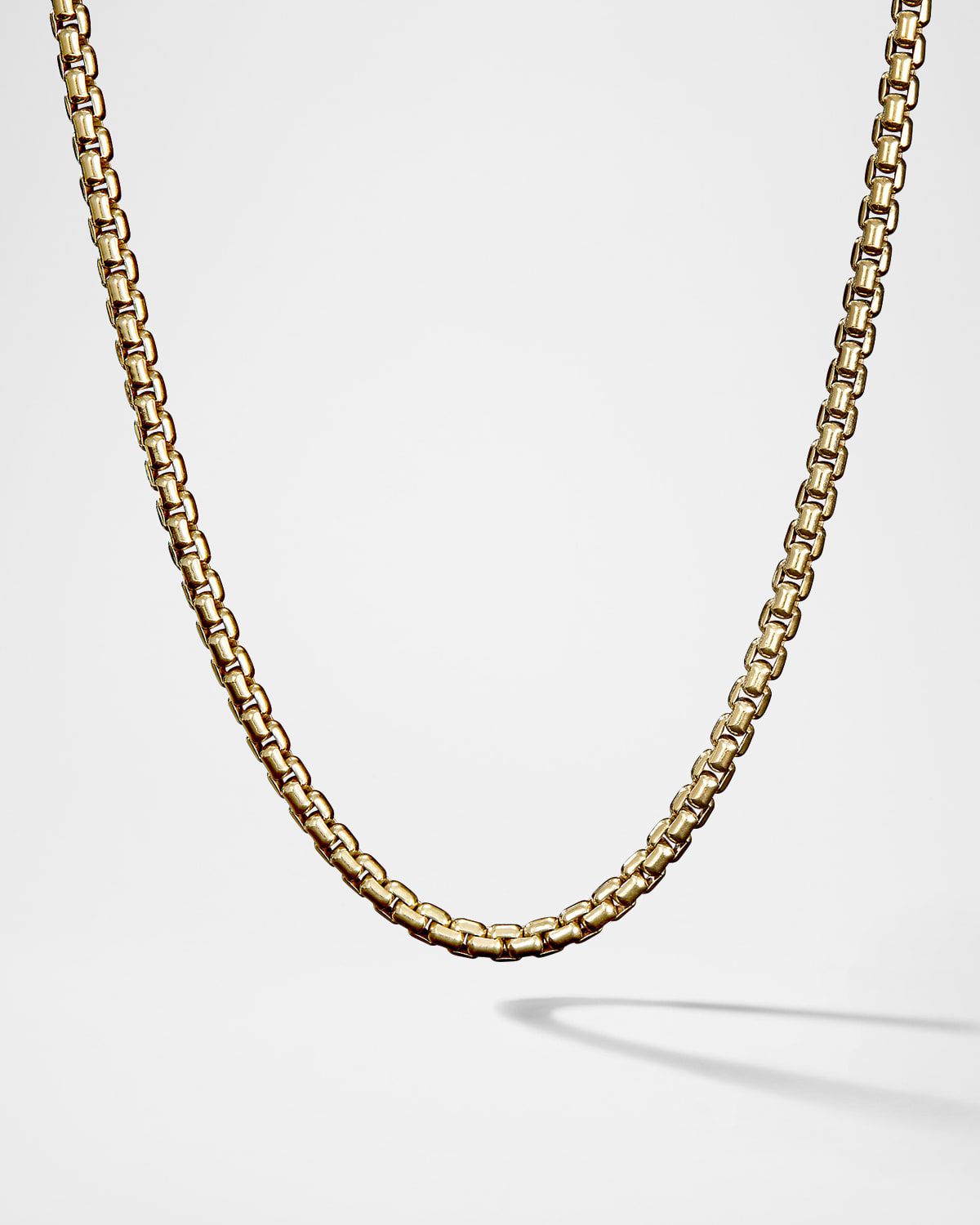 Men & apos;s Box Chain Necklace in 18K Gold, 3.6mm, 20"L