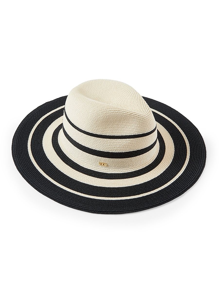 Women's Emmanuelle Logo Packable Sun Hat - Ivory Black