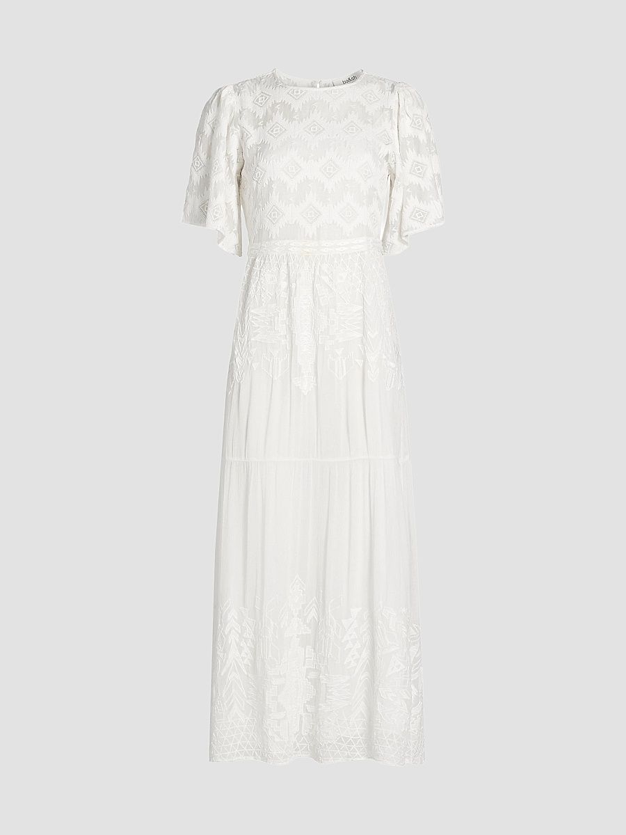 Women's Aphrodite Embroidered Maxi Dress - Ecru - Size Large