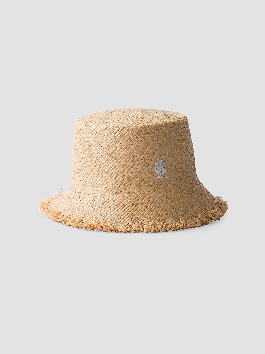 Men's Raffia Bucket Hat - Beige Khaki - Size Large