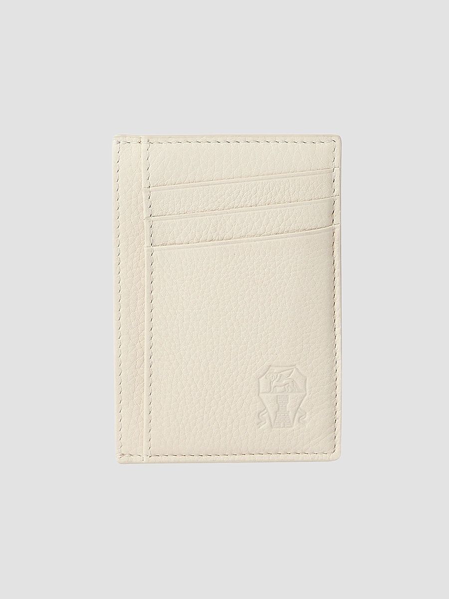 Men's Fine Grain Calfskin Card Holder - Chalk
