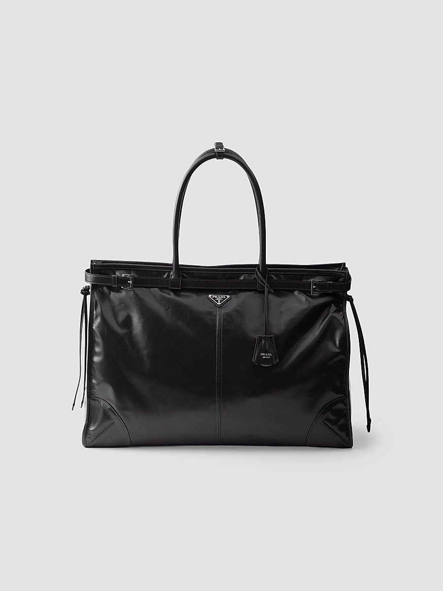 Men's Bonnie Leather Tote Bag - Black