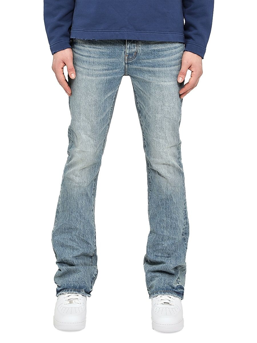 Men's P004 Flare Worn Jeans - Light Indigo - Size 40