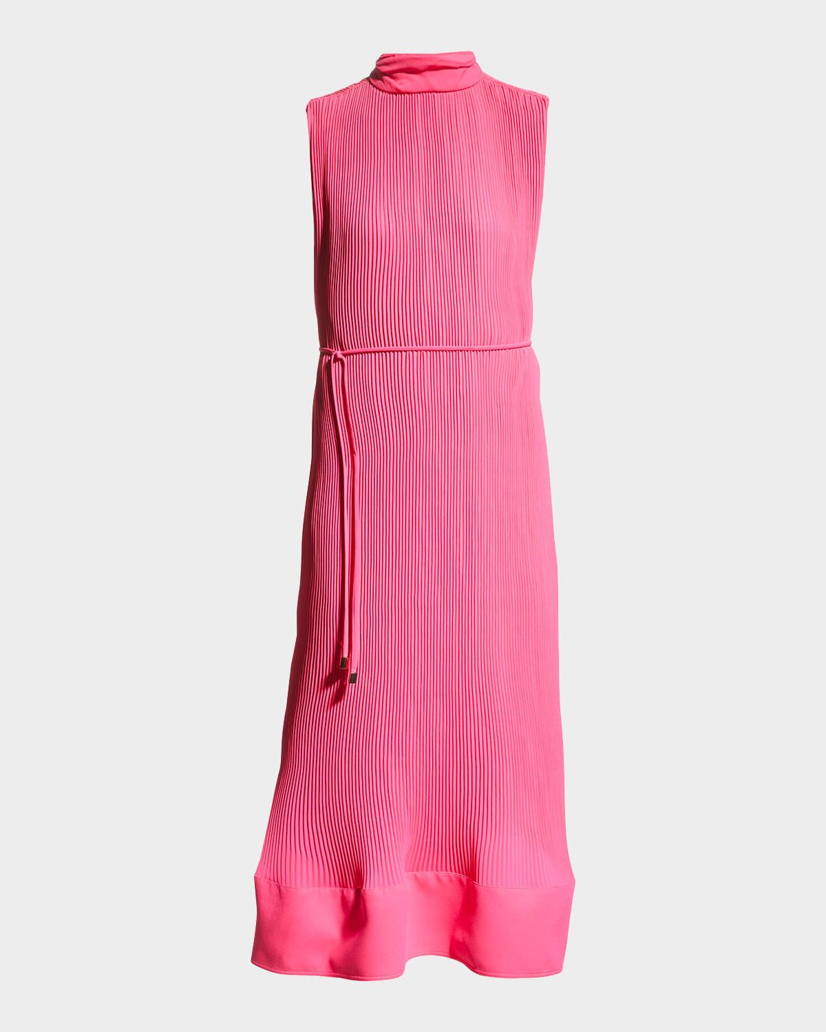 Melina Solid Pleated Dress