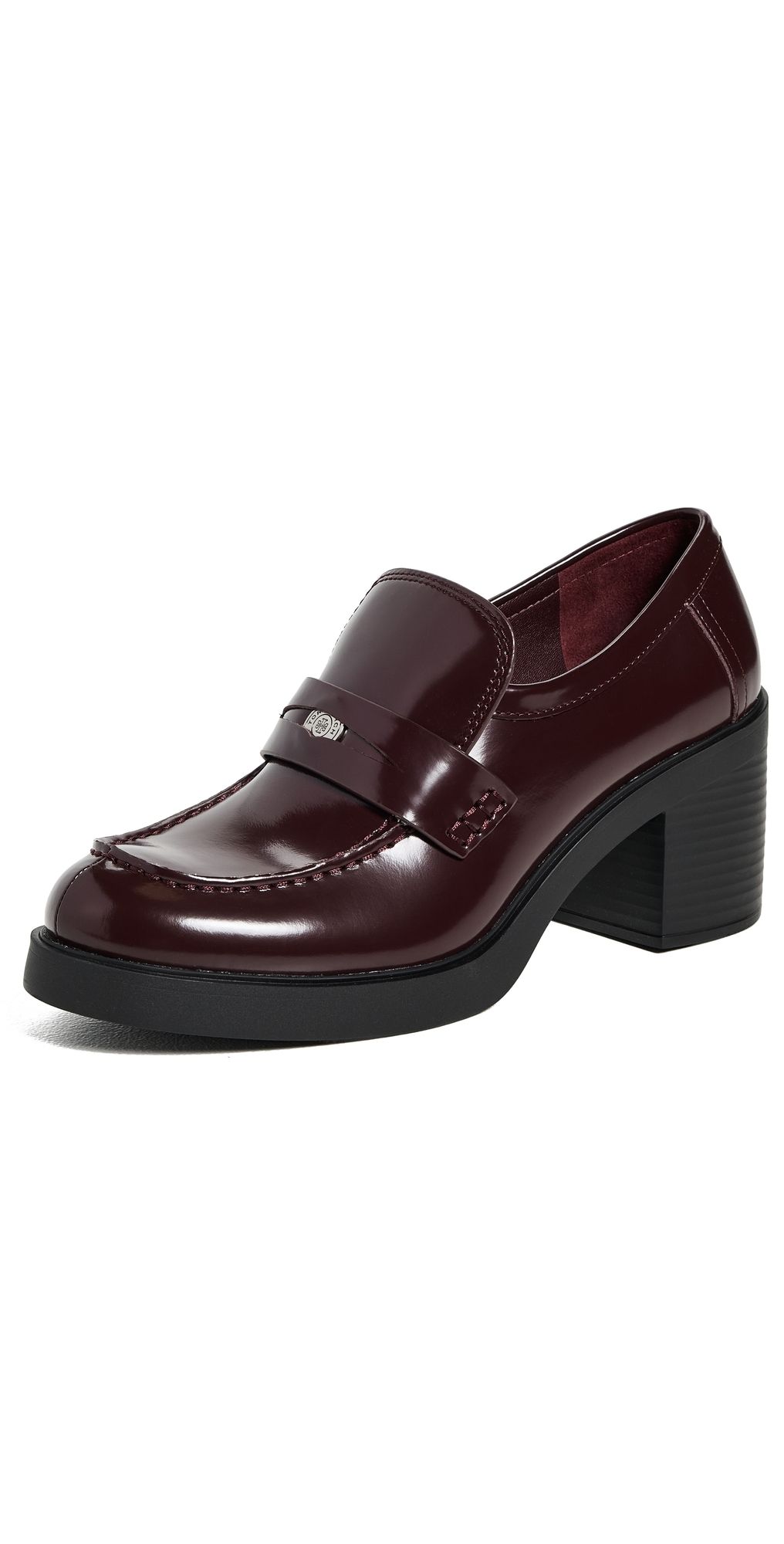 Tory Burch Classic Heeled Lug Loafers Plum 9.5