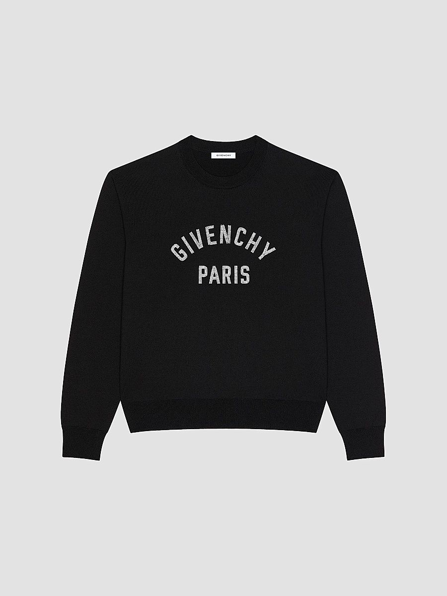 Givenchy Men's Sweater in Knit with Pearl Embroidery - Black - Size XXL