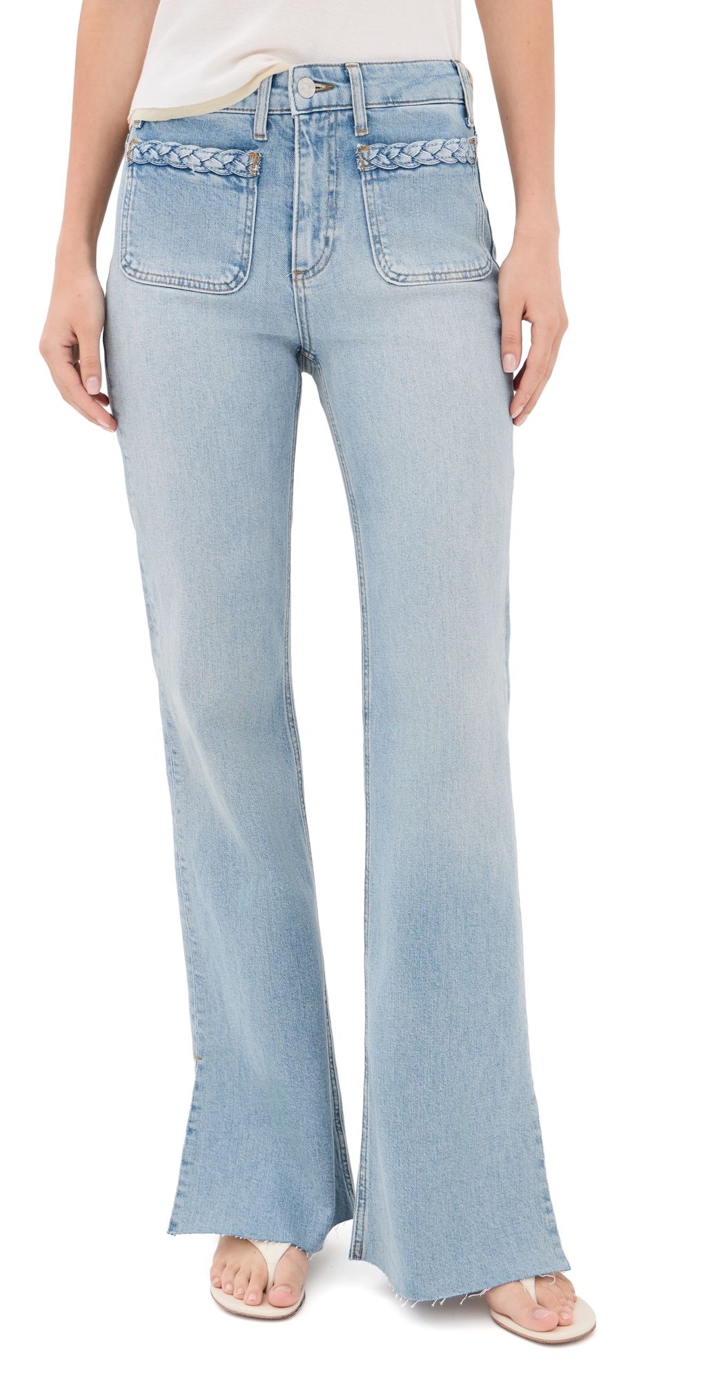PAIGE Sofia Braided Patch Pocket Jeans Montebello 25