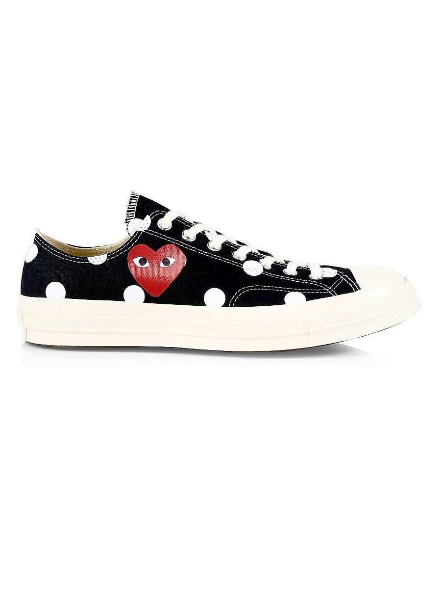 CdG PLAY x Converse Men's Chuck Taylor All Star Polka Dot Low-Top Sneakers - Black - Size 12