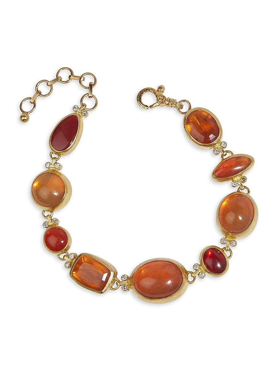 Women's One Of A Kind 24K Yellow Gold, 22K Yellow Gold & Opal Mexican Bracelet - Yellow Gold