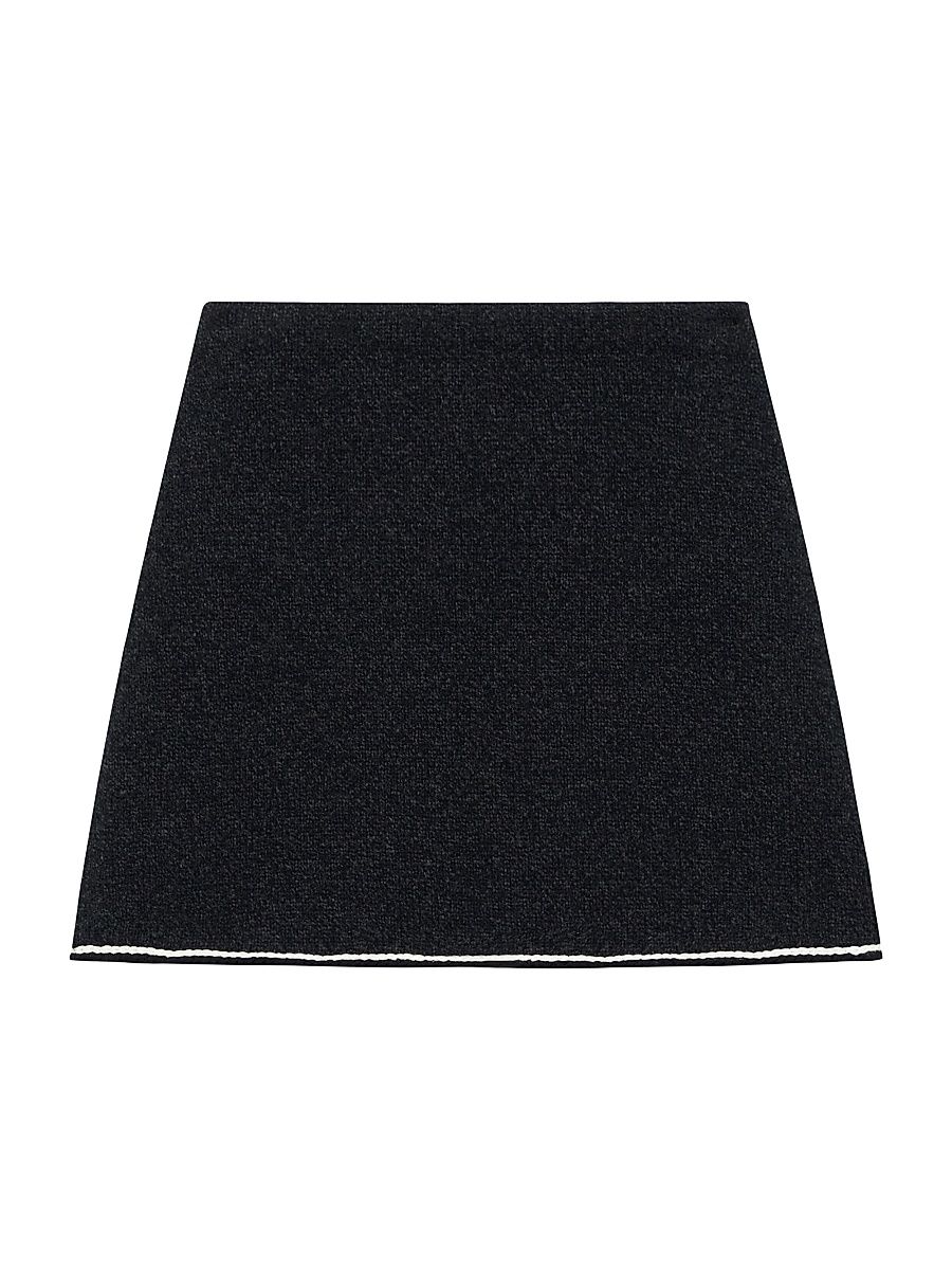 Women's Felted Tweed Miniskirt - Black Multi - Size Medium