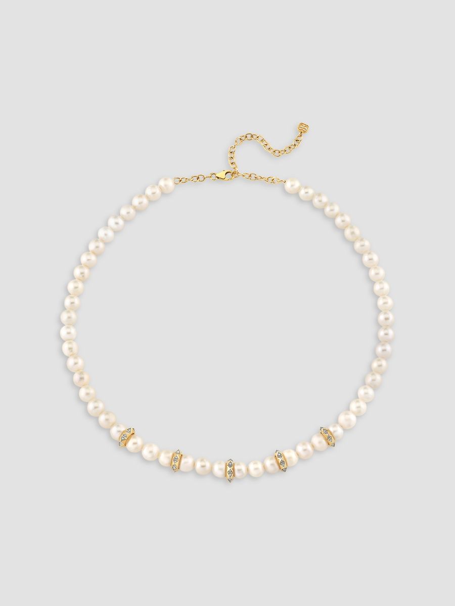 Sydney Evan Women's 14K Yellow Gold, Freshwater Pearl & 0.24 TCW Diamond Necklace - Yellow Gold