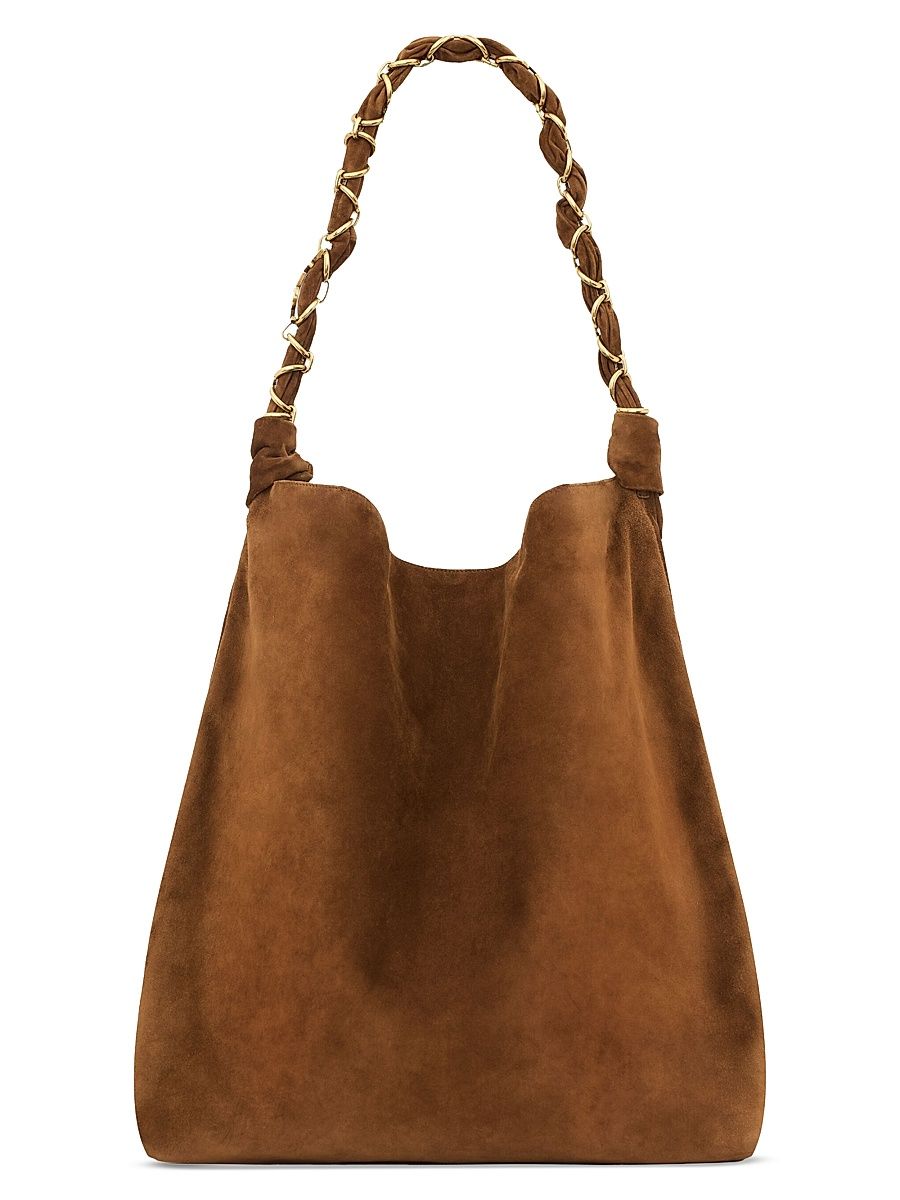 Women's Amalia in Suede Shoulder Bag - Warm Caramel Cognac
