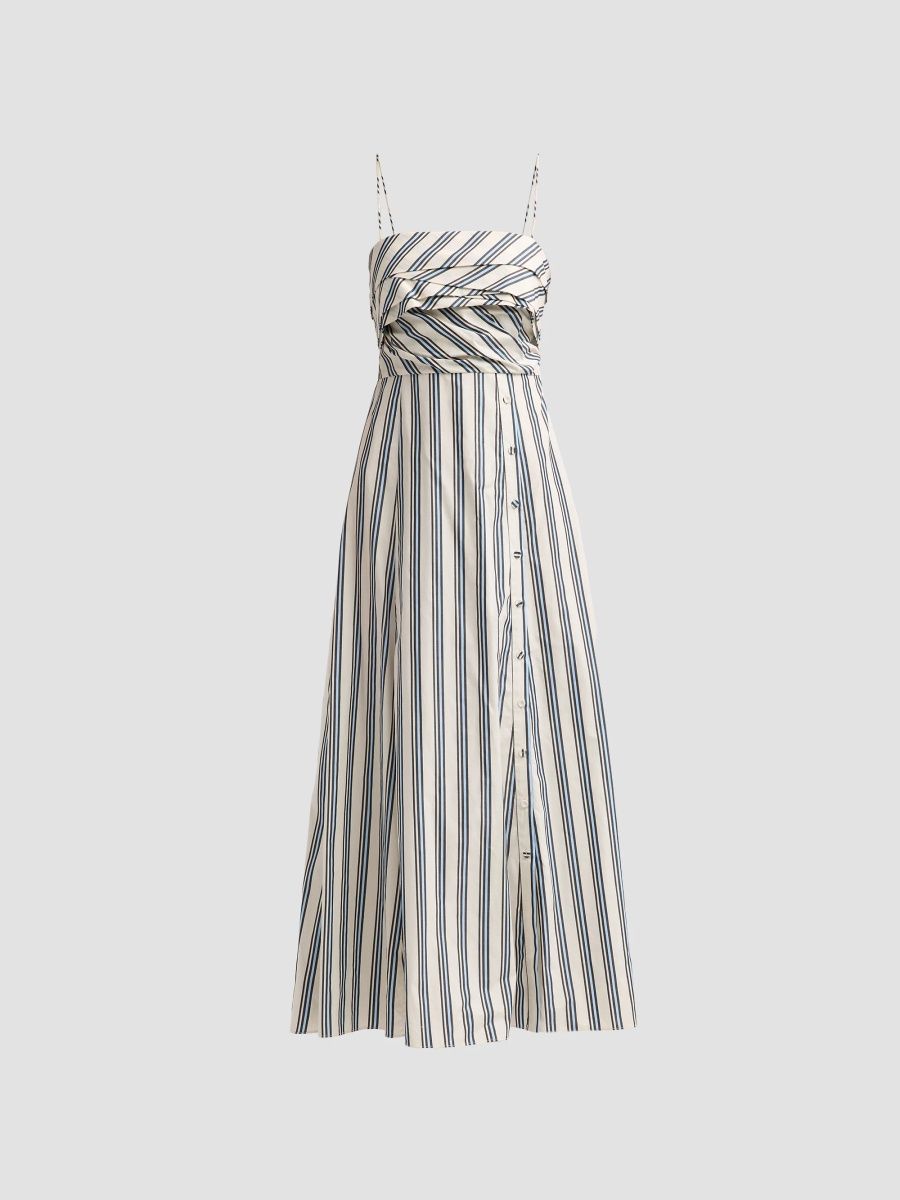 Ulla Johnson Women's Anise Striped Cotton A-Line Maxi Dress - Ecru Stripe - Size 0