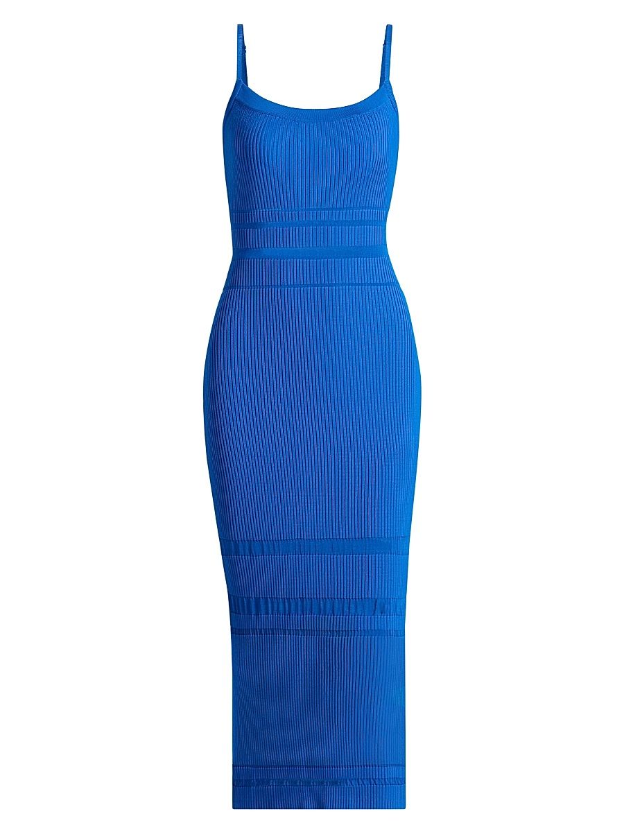 Women's Shiann Rib-Knit Sleeveless Midi-Dress - Ultramarine - Size XL