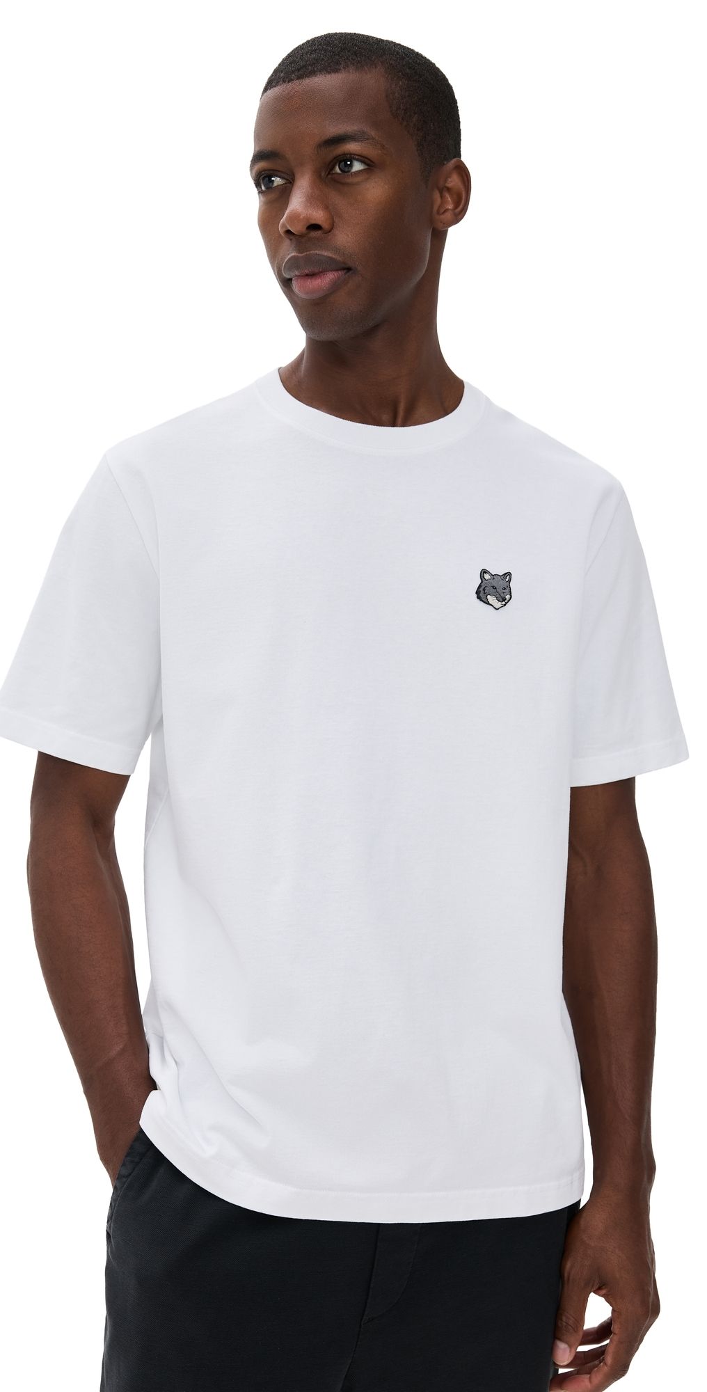 Maison Kitsuné Grey Fox Head Patch Comfort Tee White L