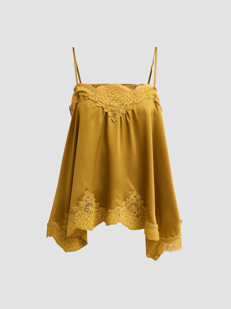 Zimmermann Women's Clash Satin Camisole - Chartreuse - Size 0
