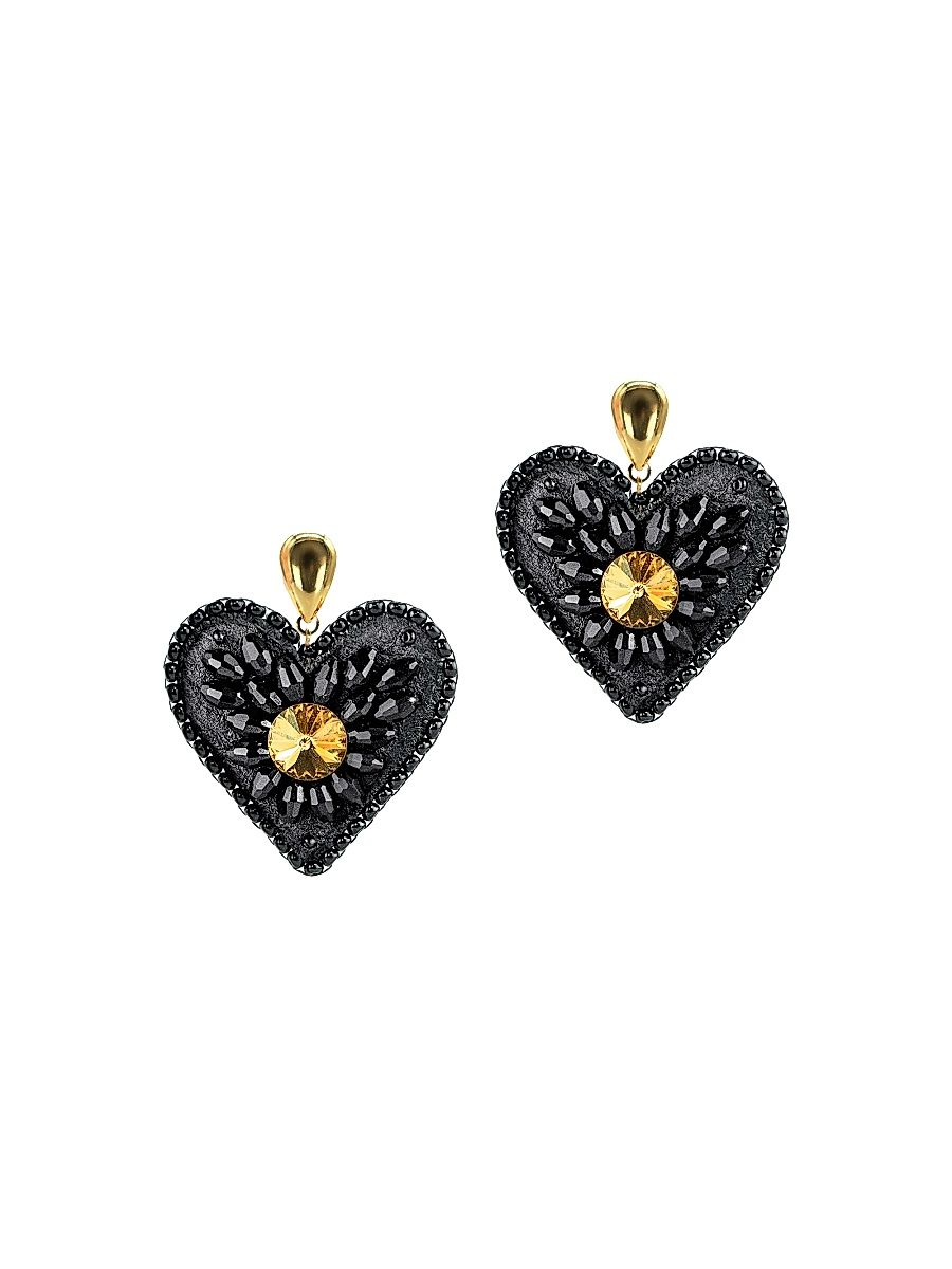 Women's Artisan Heritage Ava Goldtone, Crystal & Glass Bead Earrings - Smoky Topaz