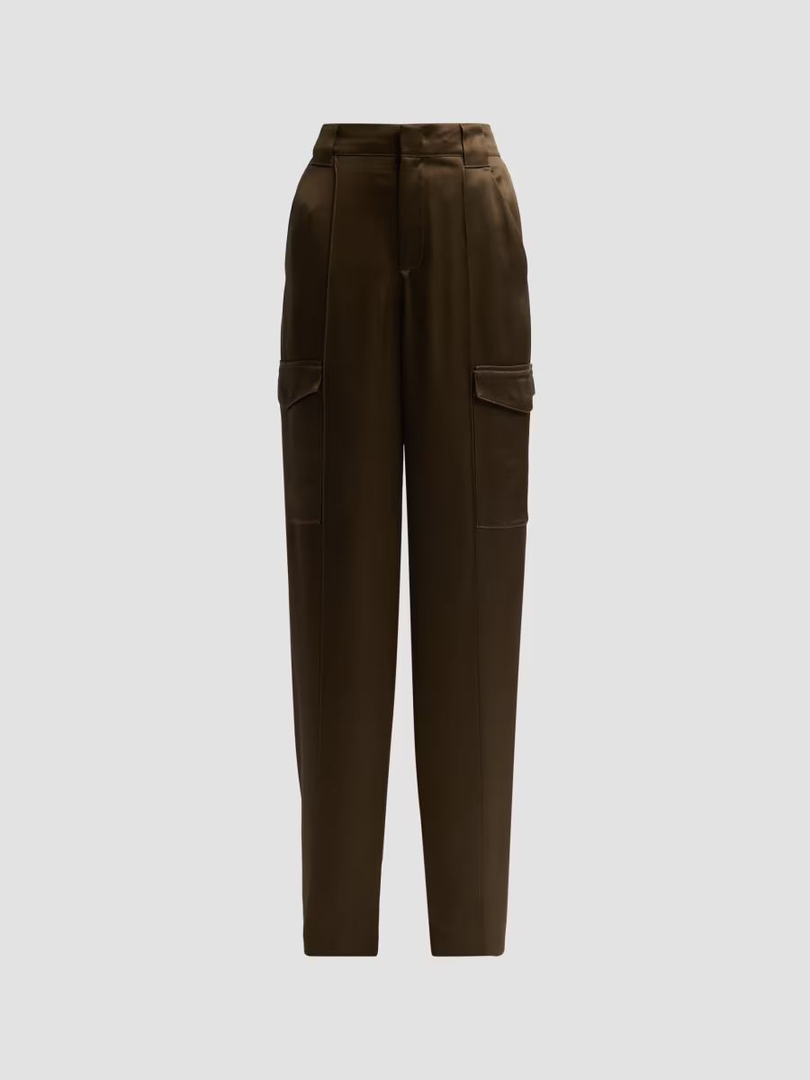 Vince Women's Satin Utility High-Waist Trousers - Cypress - Size 8