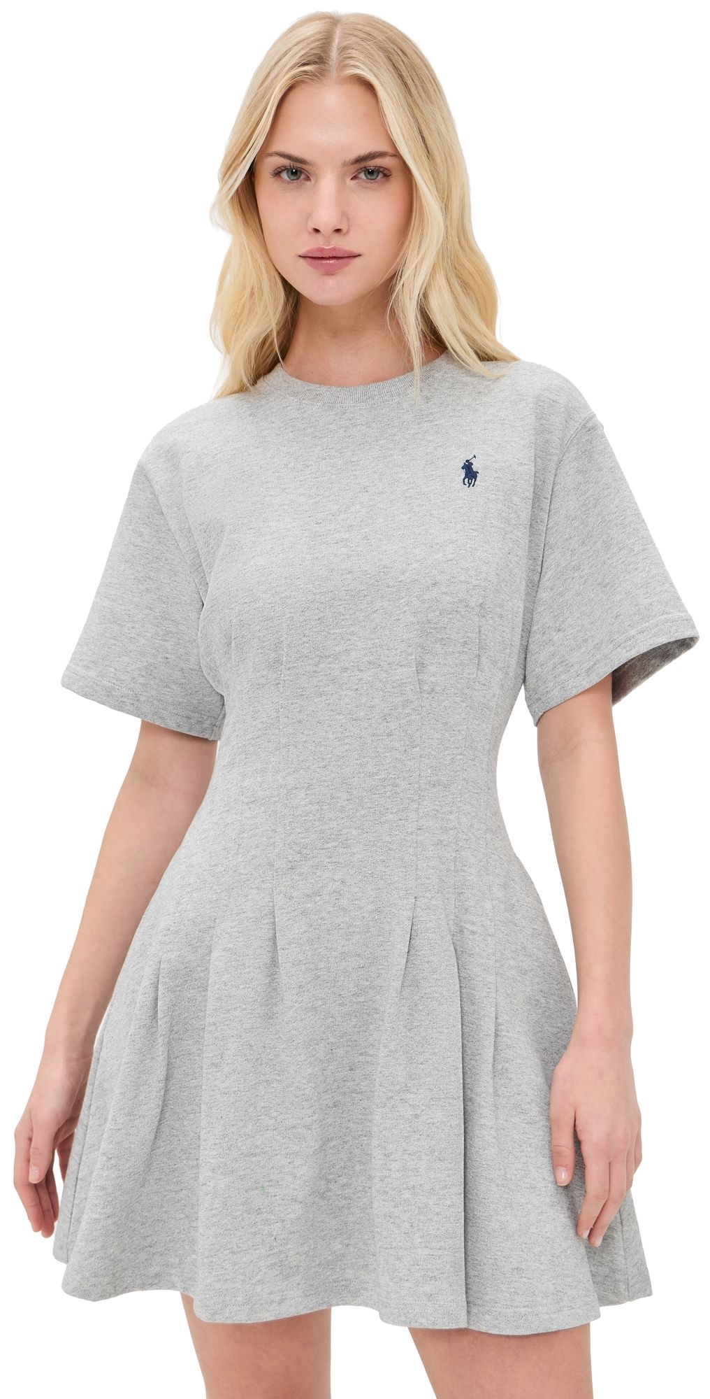 Polo Ralph Lauren Crew Neck Mini Dress Cobblestone Heather XS