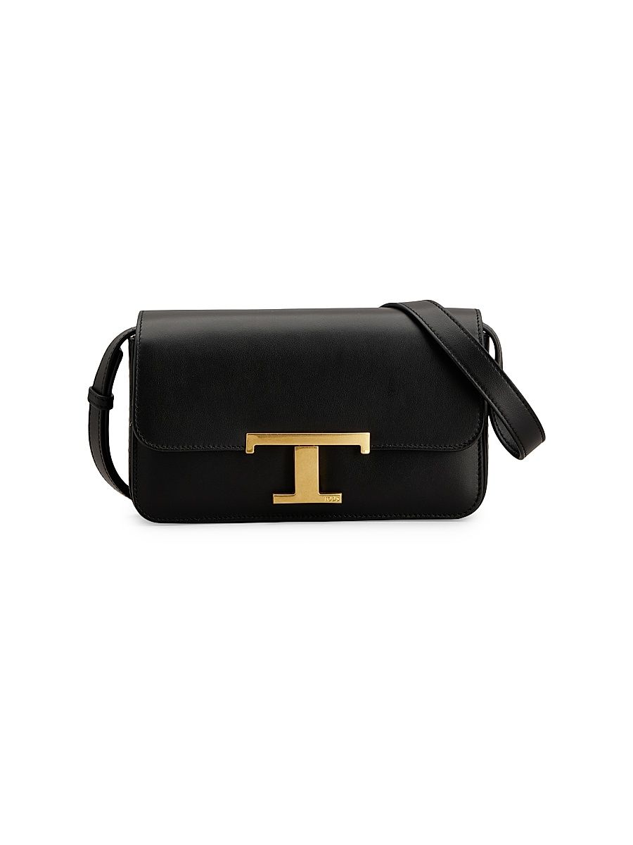 Women's T Timeless Leather Crossbody Bag - Nero