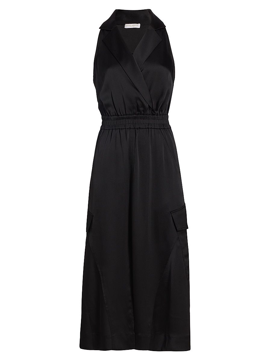 Women's Nikia Sleeveless Midi-Dress - Black - Size Large