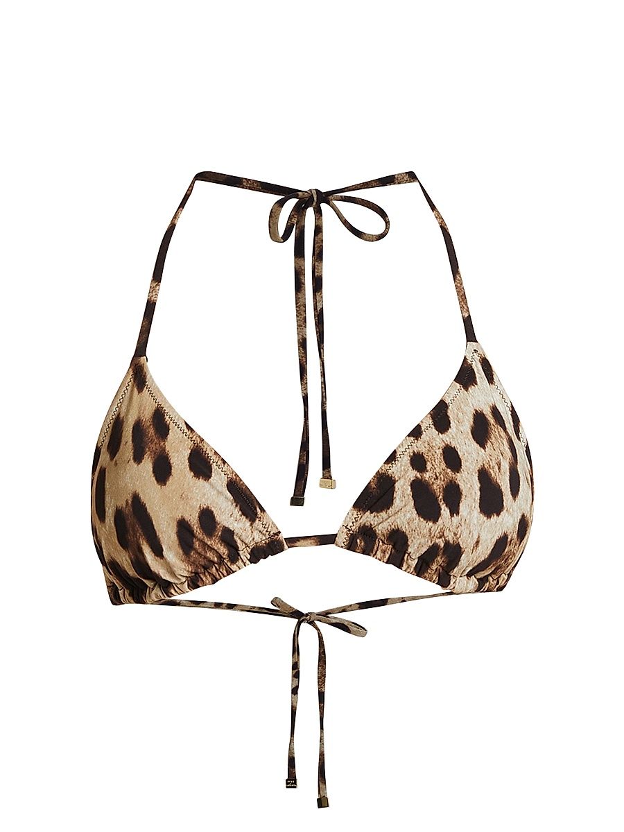 Women's Leopard Triangle Bikini Top - Leo New - Size XL