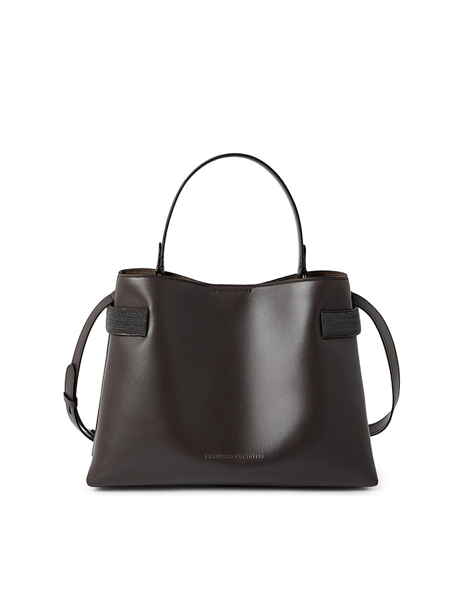 Women's Essence Top Handle Bag in Calfskin - Rust Brown