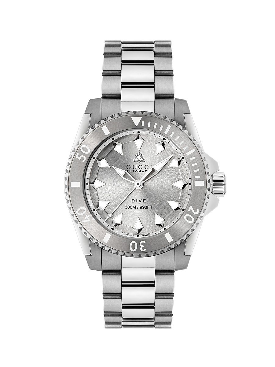 Men's Gucci Dive Steel Bracelet Watch/40MM - Silver Steel