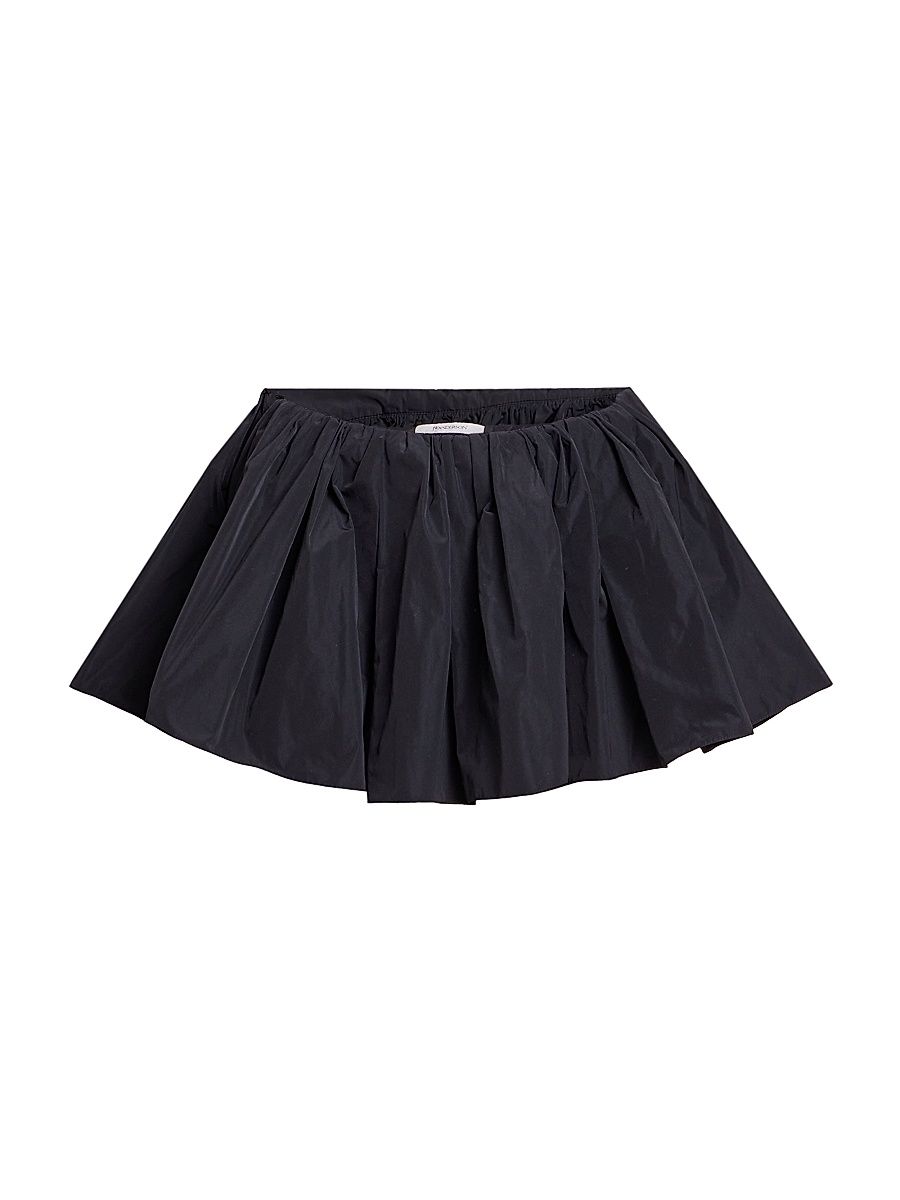 Women's Gathered Satin Skort - Black - Size 4