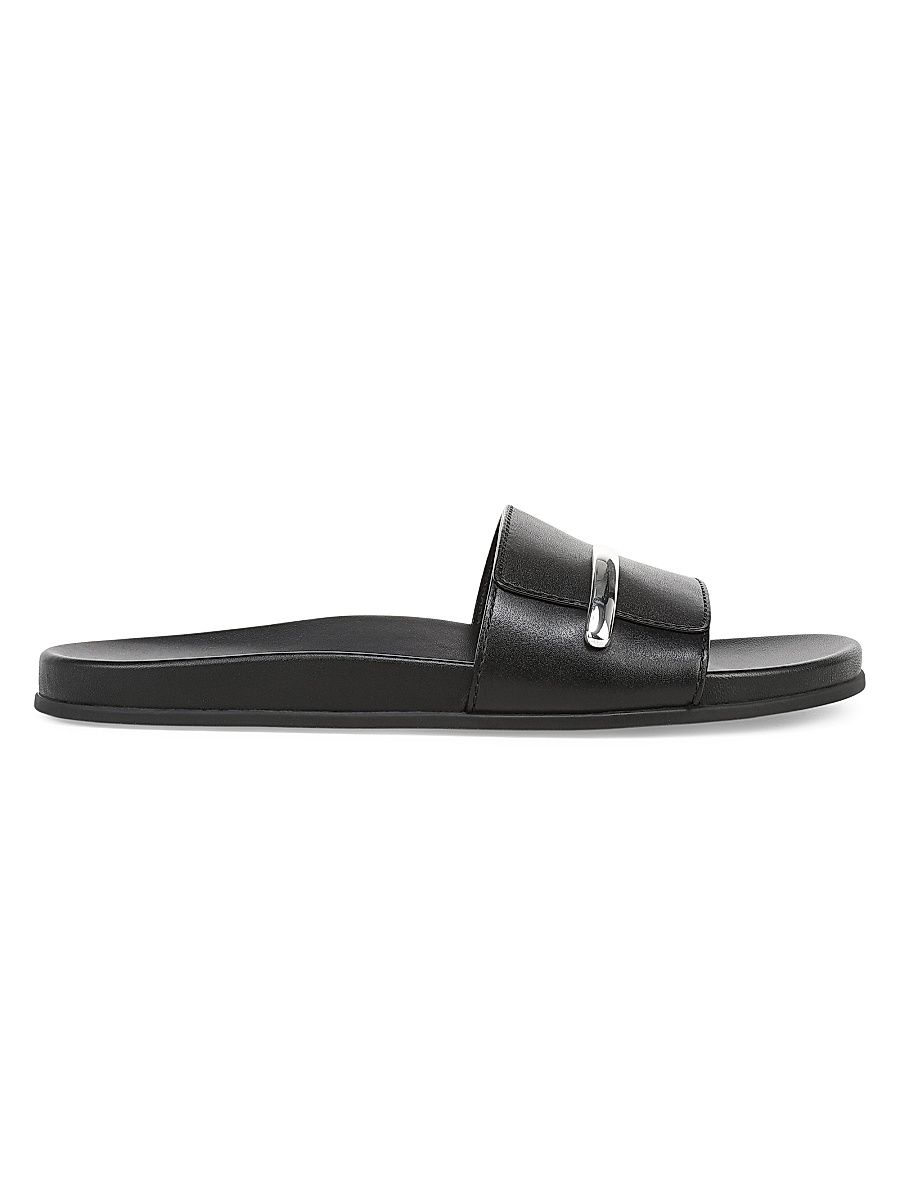 Women's Sadie Leather Slide Sandals - Black - Size 11
